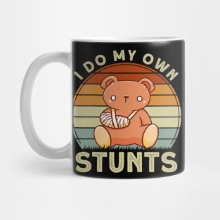 I Do My Own Stunts Teddy Bear Get Well Recovery Broken Arm Mug